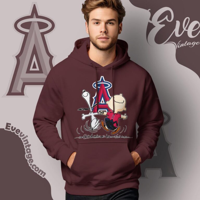 Los Angeles Angels Charlie Brown Snoopy Happy Dancing Shirt Hoodie Los Angeles Angels Charlie Brown Snoopy Happy Dancing Shirt Hoodie