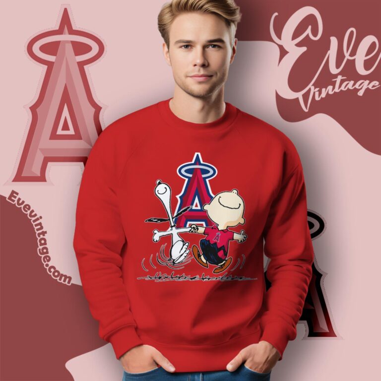 Los Angeles Angels Charlie Brown Snoopy Happy Dancing Shirt Sweatshirt Los Angeles Angels Charlie Brown Snoopy Happy Dancing Shirt Sweatshirt