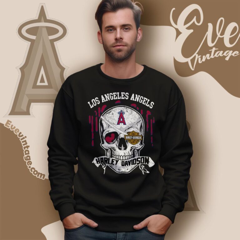 Los Angeles Angels Harley Davidson Skull Shirt Sweatshirt Los Angeles Angels Harley Davidson Skull Shirt Sweatshirt