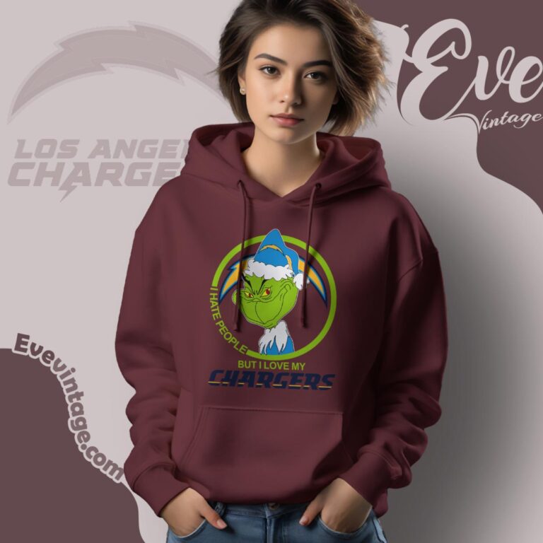 Los Angeles Chargers Christmas Grinch Shirt I Hate People But I Love My Chargers Hoodie Los Angeles Chargers Christmas Grinch Shirt I Hate People But I Love My Chargers Hoodie