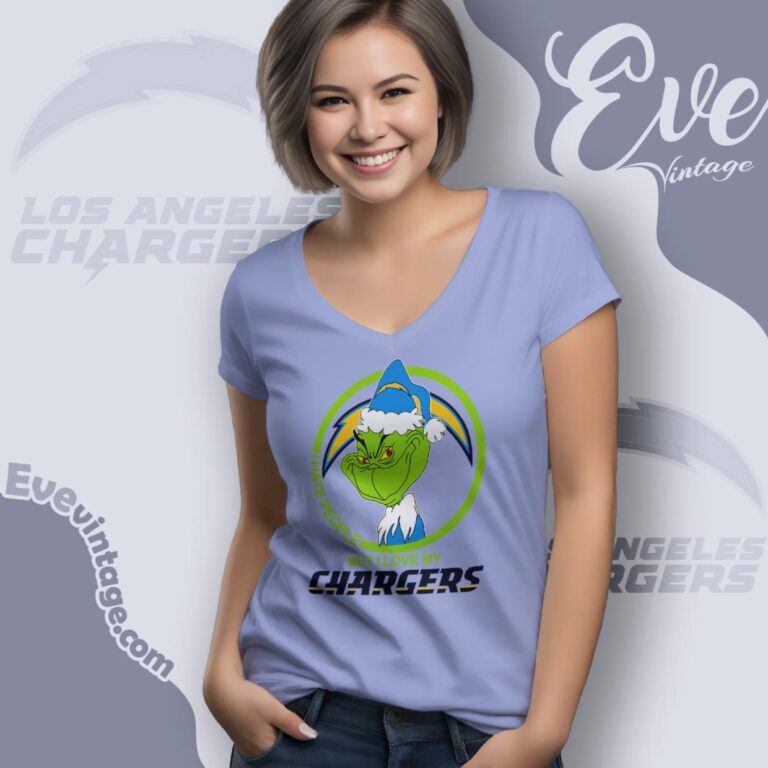 Los Angeles Chargers Christmas Grinch Shirt I Hate People But I Love My Chargers V Neck TShirt Los Angeles Chargers Christmas Grinch Shirt I Hate People But I Love My Chargers V Neck TShirt