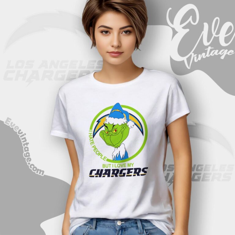 Los Angeles Chargers Christmas Grinch Shirt I Hate People But I Love My Chargers Women T Shirt Los Angeles Chargers Christmas Grinch Shirt I Hate People But I Love My Chargers Women T Shirt