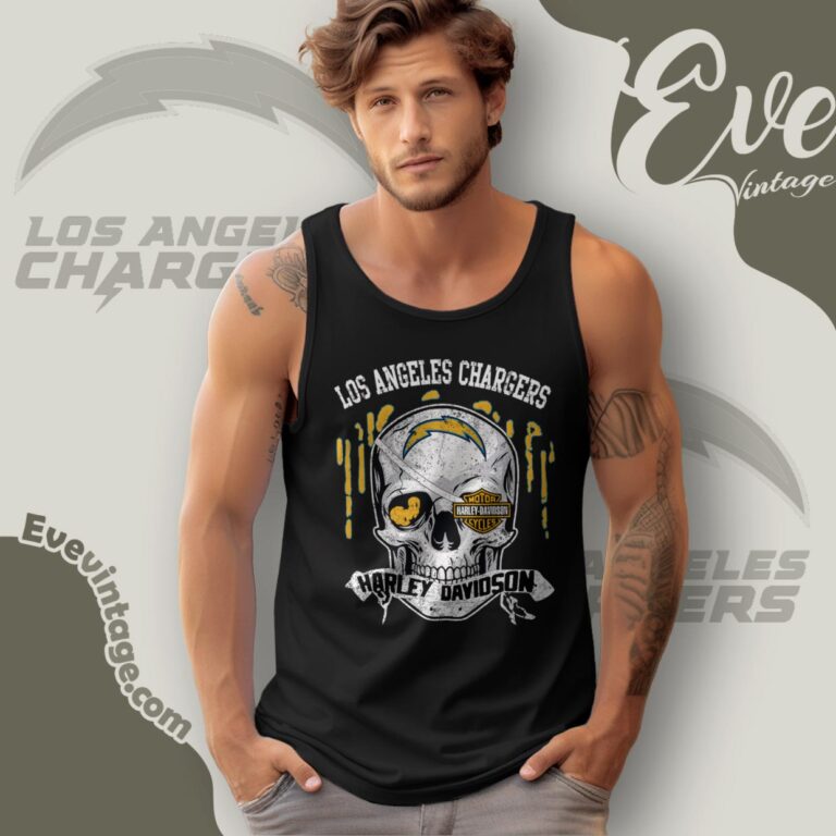 Los Angeles Chargers Harley Davidson Skull Shirt Tank Top Racerback Los Angeles Chargers Harley Davidson Skull Shirt Tank Top Racerback