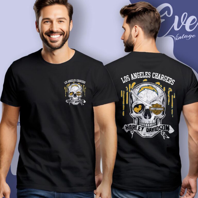 Los Angeles Chargers Harley Davidson Skull Shirt Women T Shirt Los Angeles Chargers Harley Davidson Skull Shirt Women T Shirt