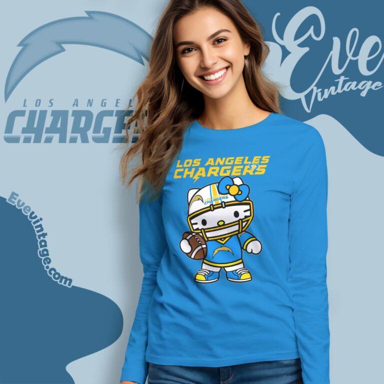 Los Angeles Chargers Hello Kitty Long Sleeve Tee Los Angeles Chargers Hello Kitty Long Sleeve Tee