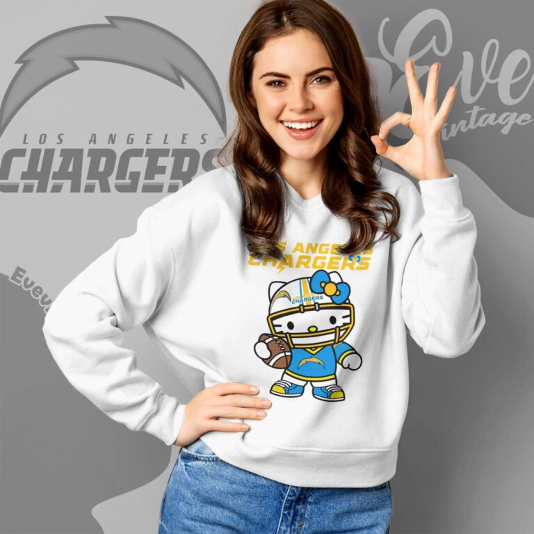Los Angeles Chargers Hello Kitty Sweatshirt Los Angeles Chargers Hello Kitty Sweatshirt