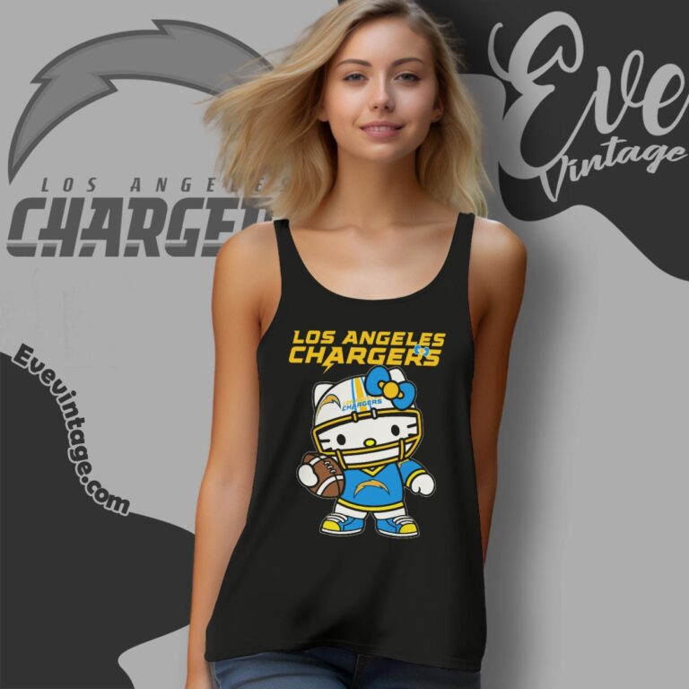 Los Angeles Chargers Hello Kitty Tank Top Racerback Los Angeles Chargers Hello Kitty Tank Top Racerback