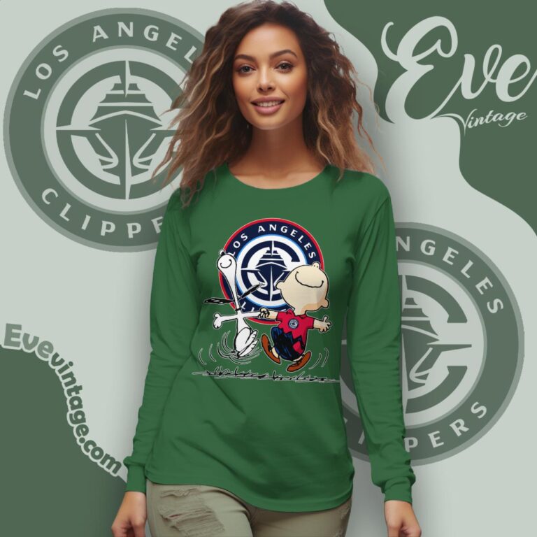 Los Angeles Clippers Charlie Brown Snoopy Happy Dancing Shirt Long Sleeve Tee Los Angeles Clippers Charlie Brown Snoopy Happy Dancing Shirt Long Sleeve Tee