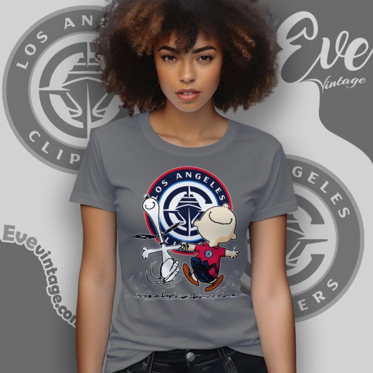 Los Angeles Clippers Charlie Brown Snoopy Happy Dancing Shirt Women T Shirt Los Angeles Clippers Charlie Brown Snoopy Happy Dancing Shirt Women T Shirt