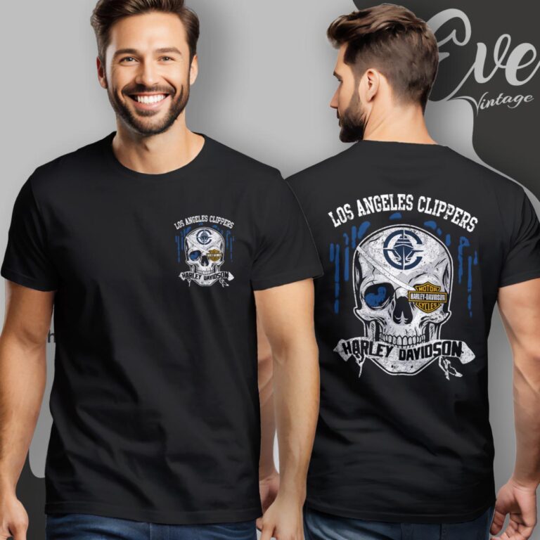 Los Angeles Clippers Harley Davidson Skull Women T Shirt Los Angeles Clippers Harley Davidson Skull Women T Shirt