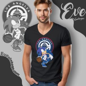 Los Angeles Clippers Sonic The Hedgehog Shirt V Neck TShirt