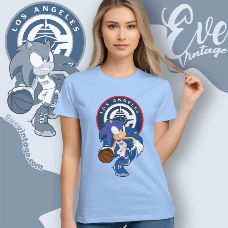 Los Angeles Clippers Sonic The Hedgehog Shirt Women T shirt Los Angeles Clippers Sonic The Hedgehog Shirt Women T shirt
