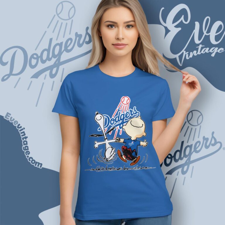 Los Angeles Dodgers Charlie Brown Snoopy Happy Dancing Shirt Women T Shirt Los Angeles Dodgers Charlie Brown Snoopy Happy Dancing Shirt Women T Shirt