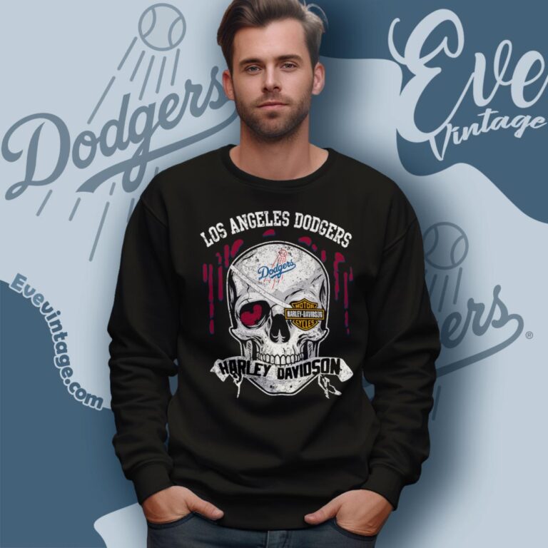Los Angeles Dodgers Harley Davidson Skull Shirt Sweatshirt Los Angeles Dodgers Harley Davidson Skull Shirt Sweatshirt