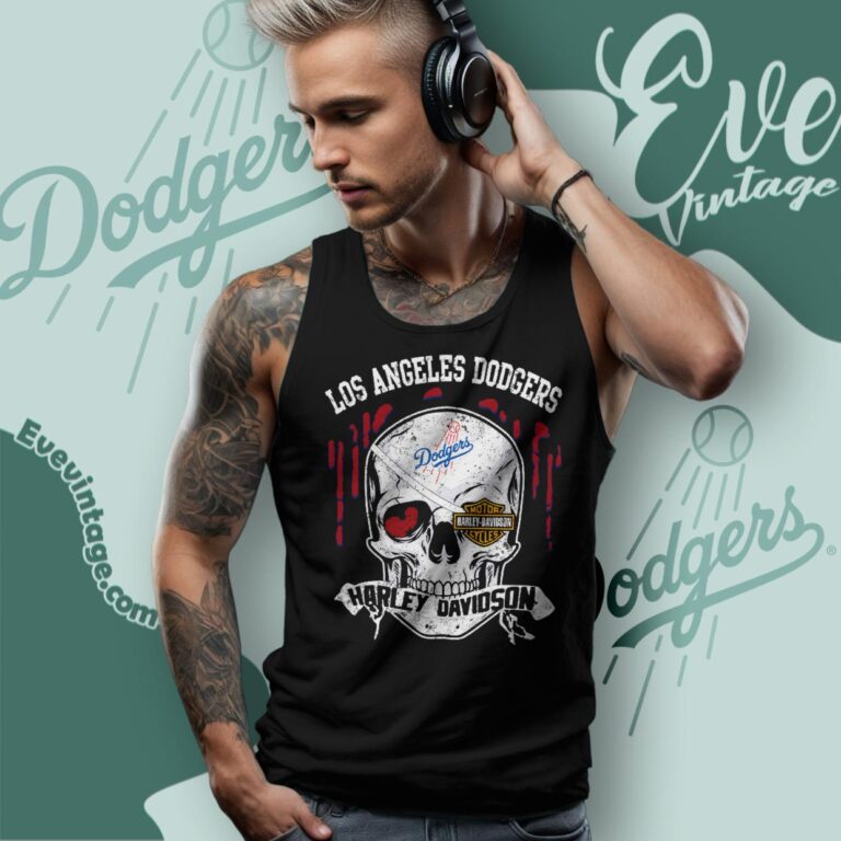 Los Angeles Dodgers Harley Davidson Skull Shirt Tank Top Racerback Los Angeles Dodgers Harley Davidson Skull Shirt Tank Top Racerback