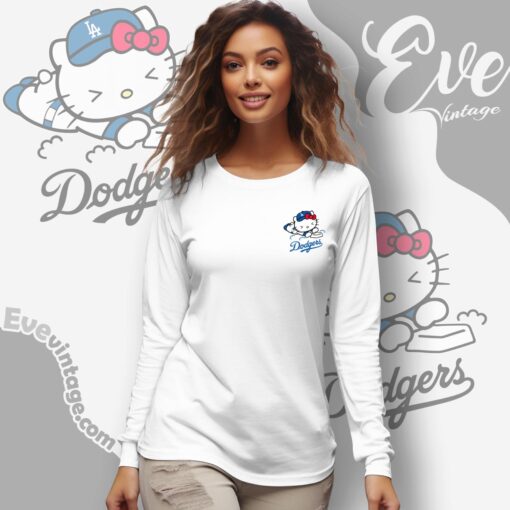 Los Angeles Dodgers Hello Kitty Sliding into Base Shirt