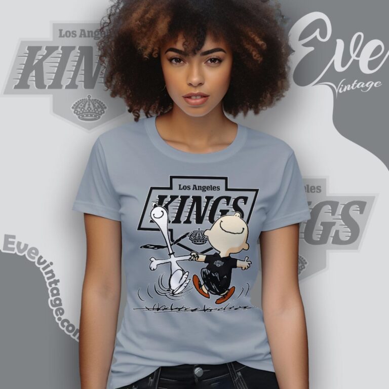 Los Angeles Kings Charlie Brown Snoopy Happy Dancing Shirt Women T Shirt Los Angeles Kings Charlie Brown Snoopy Happy Dancing Shirt Women T Shirt