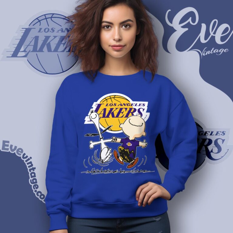 Los Angeles Lakers Charlie Brown Snoopy Happy Dancing Shirt Sweatshirt Los Angeles Lakers Charlie Brown Snoopy Happy Dancing Shirt Sweatshirt