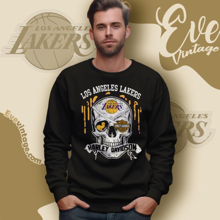 Los Angeles Lakers Harley Davidson Skull Sweatshirt Los Angeles Lakers Harley Davidson Skull Sweatshirt