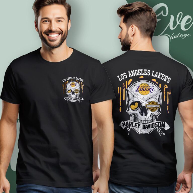 Los Angeles Lakers Harley Davidson Skull Women T Shirt Los Angeles Lakers Harley Davidson Skull Women T Shirt