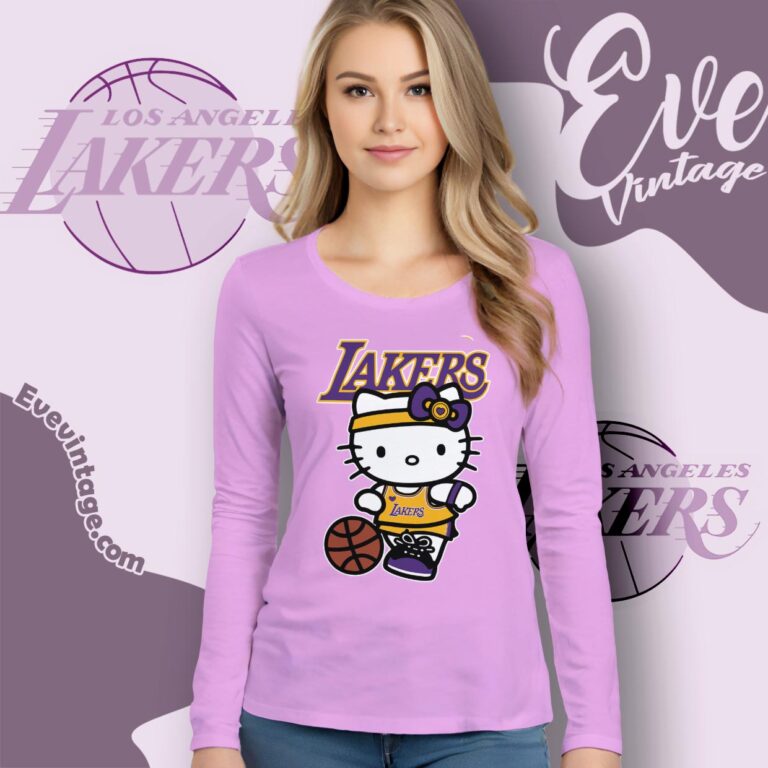 Los Angeles Lakers Hello Kitty Shirt Long Sleeve Tee Los Angeles Lakers Hello Kitty Shirt Long Sleeve Tee