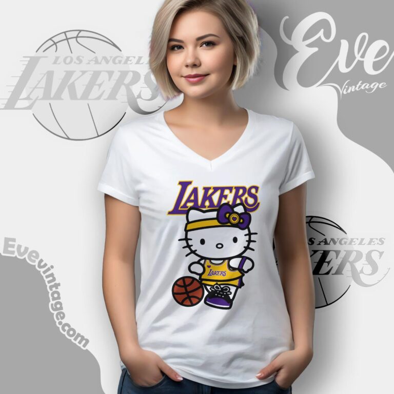 Los Angeles Lakers Hello Kitty Shirt V Neck TShirt Los Angeles Lakers Hello Kitty Shirt V Neck TShirt