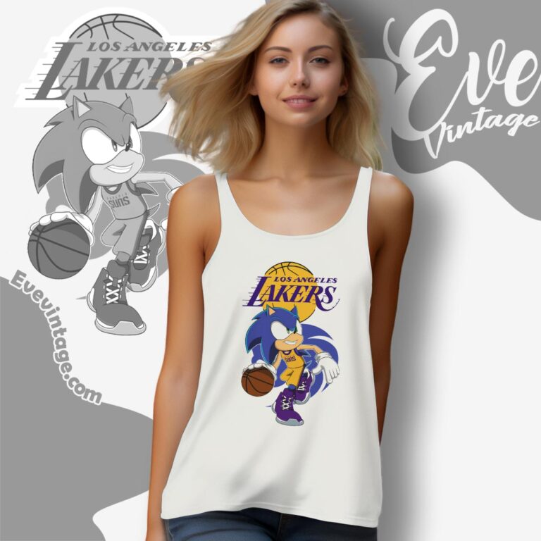 Los Angeles Lakers Sonic The Hedgehog Shirt Tank Top Racerback Los Angeles Lakers Sonic The Hedgehog Shirt Tank Top Racerback