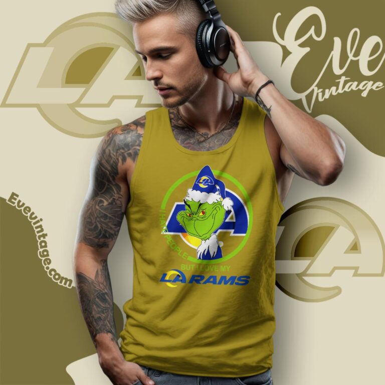 Los Angeles Rams Christmas Grinch Shirt I Hate People But I Love My Rams Tank Top Racerback Los Angeles Rams Christmas Grinch Shirt I Hate People But I Love My Rams Tank Top Racerback