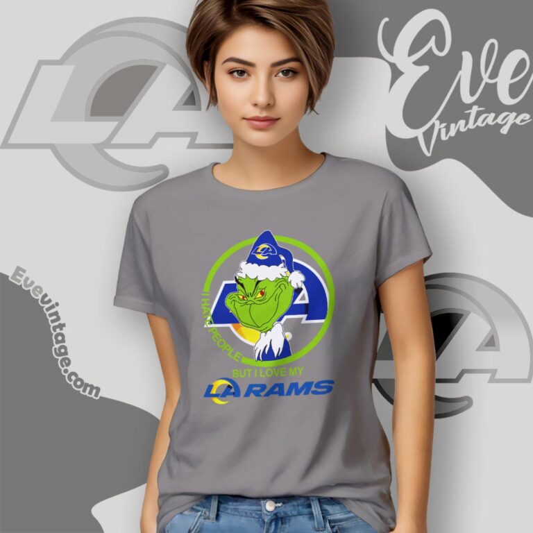 Los Angeles Rams Christmas Grinch Shirt I Hate People But I Love My Rams Women T Shirt Los Angeles Rams Christmas Grinch Shirt I Hate People But I Love My Rams Women T Shirt