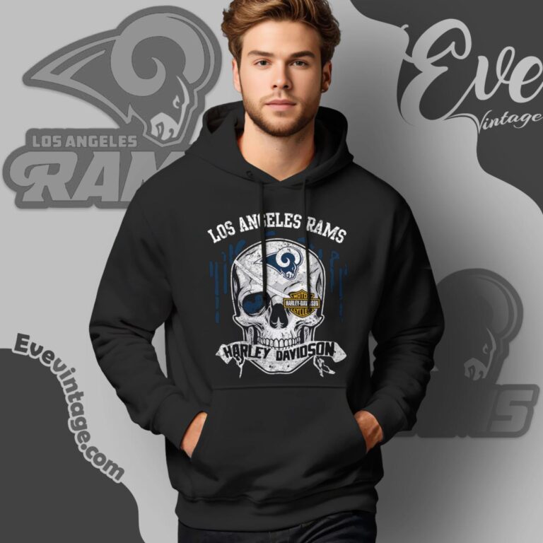Los Angeles Rams Harley Davidson Skull Shirt Hoodie Los Angeles Rams Harley Davidson Skull Shirt Hoodie