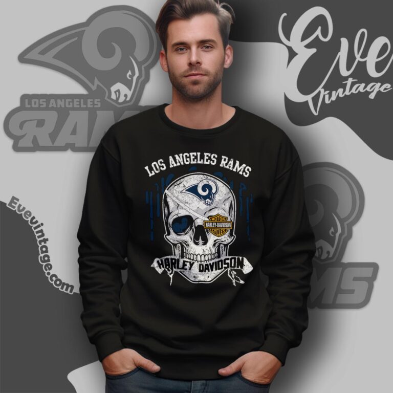 Los Angeles Rams Harley Davidson Skull Shirt Sweatshirt Los Angeles Rams Harley Davidson Skull Shirt Sweatshirt