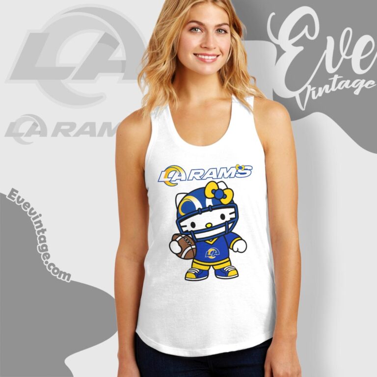 Los Angeles Rams Hello Kitty Tank Top Racerback Los Angeles Rams Hello Kitty Tank Top Racerback
