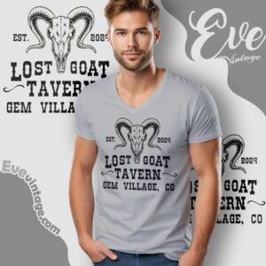 Lost Goat Tavern Shirt Gem Village Colorado V Neck TShirt