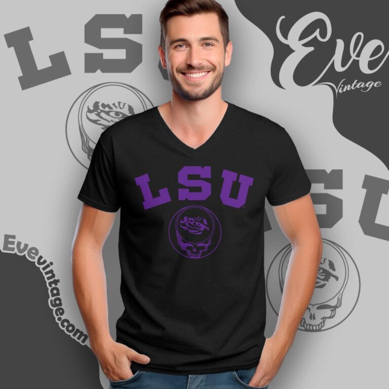 Lsu Grateful Dead Tiger Eye Stealie Shirt V Neck TShirt Lsu Grateful Dead Tiger Eye Stealie Shirt V Neck TShirt