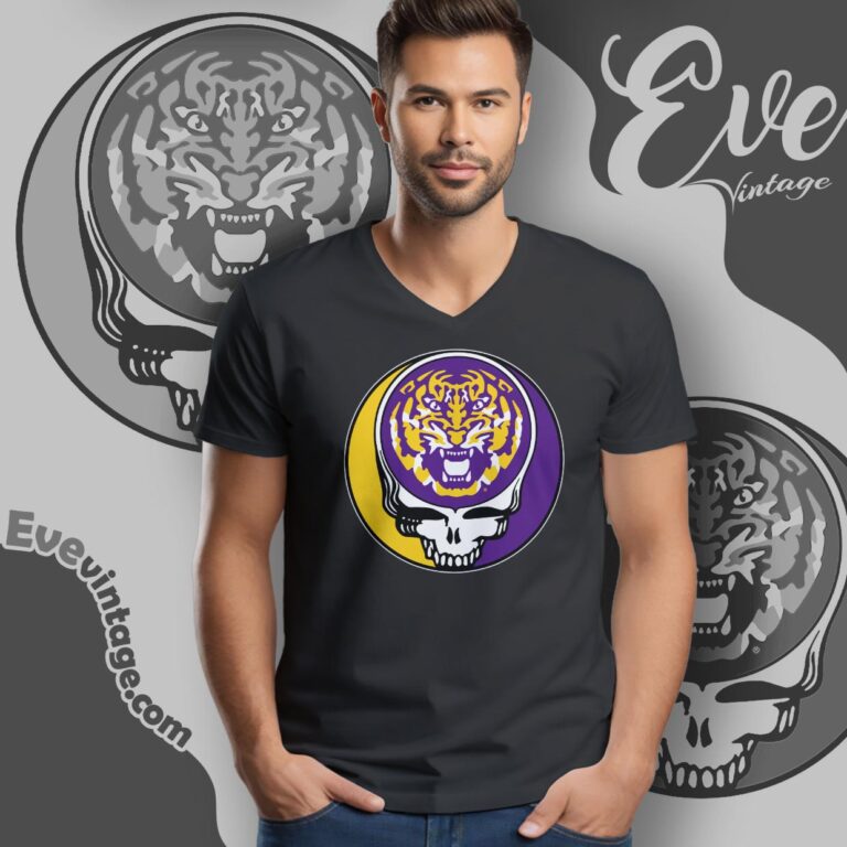 Lsu Grateful Dead Tiger Steal Your Face Shirt V Neck TShirt Lsu Grateful Dead Tiger Steal Your Face Shirt V Neck TShirt