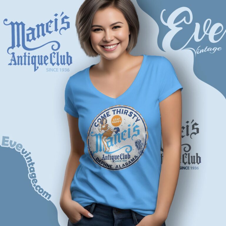 Manci's Antique Club Shirt Daphne Alabama Bar V Neck TShirt Manci's Antique Club Shirt Daphne Alabama Bar V Neck TShirt
