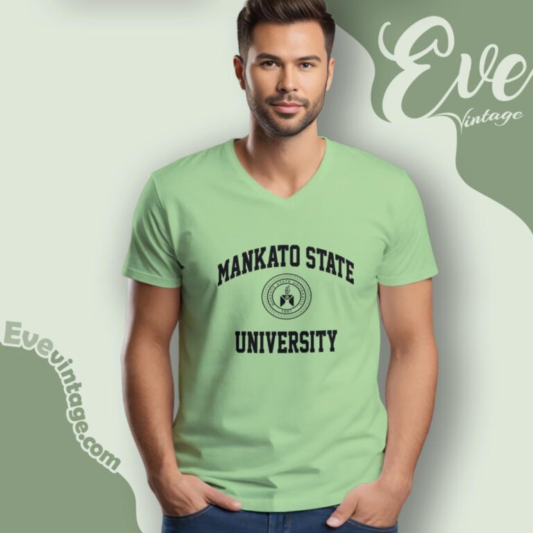 Mankato State University Shirt V Neck TShirt Mankato State University Shirt V Neck TShirt