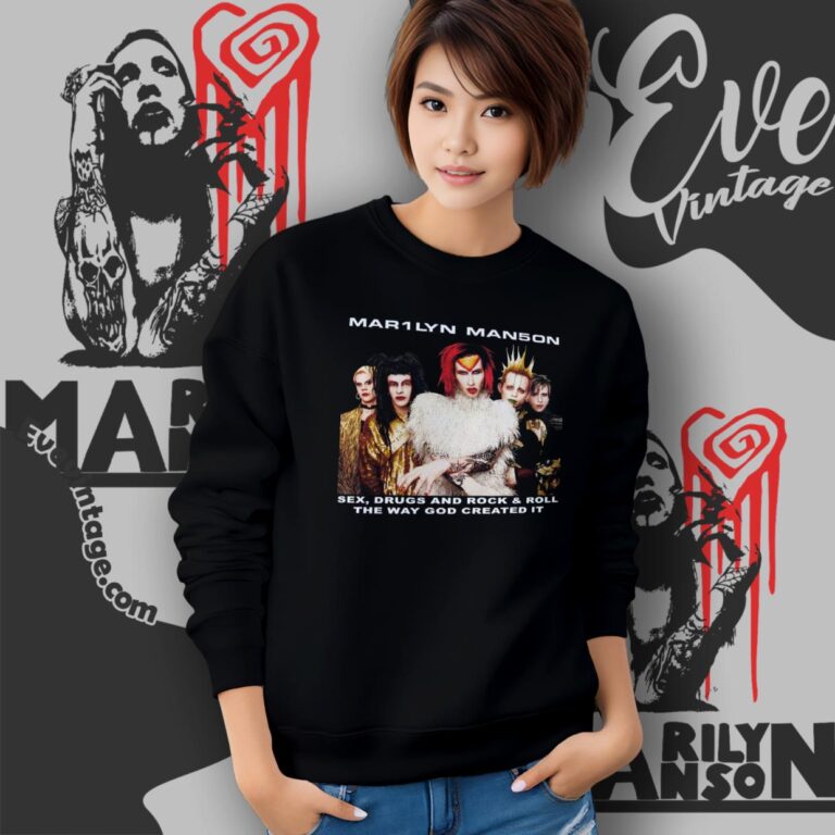 Marilyn Manson Shirt Rock Is Dead Tour 1999 Sweatshirt Marilyn Manson Shirt Rock Is Dead Tour 1999 Sweatshirt