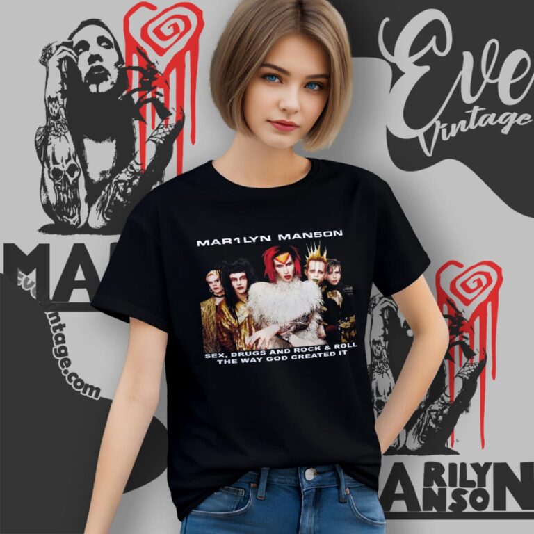 Marilyn Manson Shirt Rock Is Dead Tour 1999 Women T Shirt Marilyn Manson Shirt Rock Is Dead Tour 1999 Women T Shirt