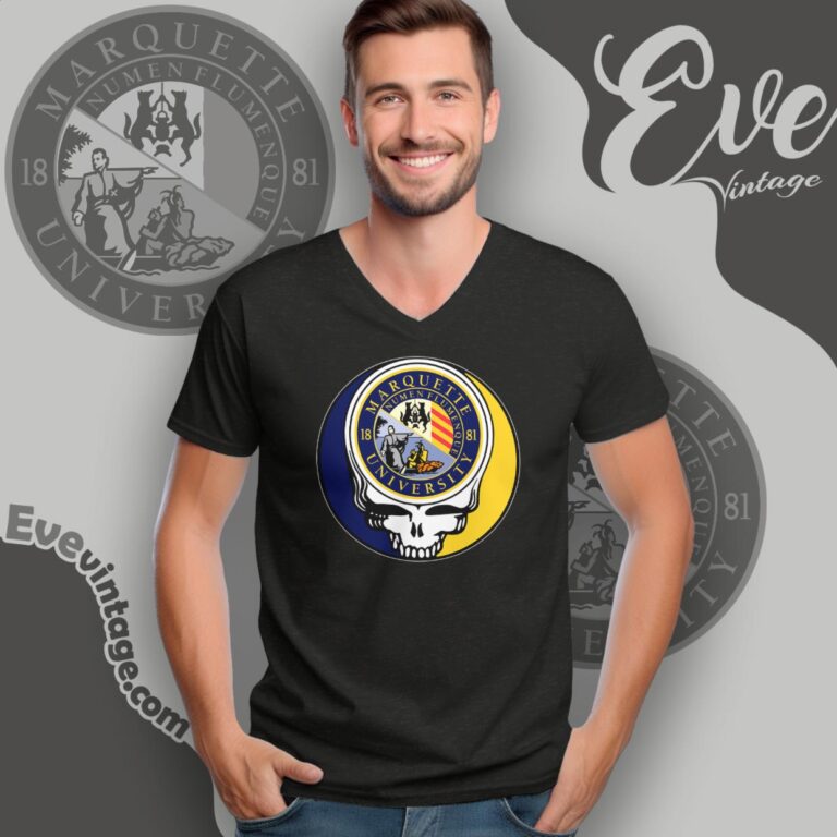 Marquette University Steal Your Face Grateful Dead Shirt V Neck TShirt Marquette University Steal Your Face Grateful Dead Shirt V Neck TShirt