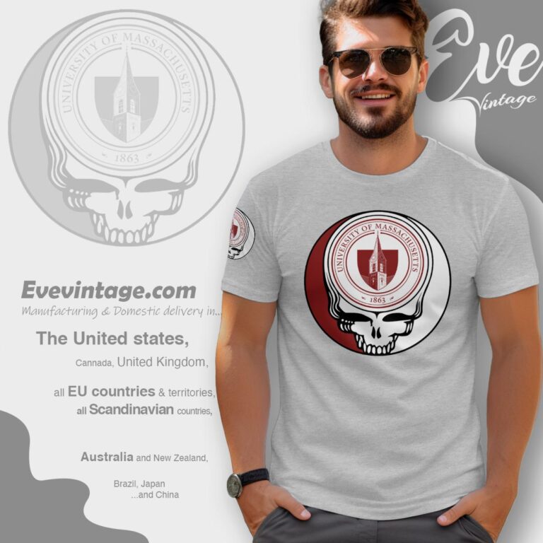 Massachusetts Amherst Steal Your Face Shirt Umass Grateful Dead T Shirt Massachusetts Amherst Steal Your Face Shirt Umass Grateful Dead T Shirt