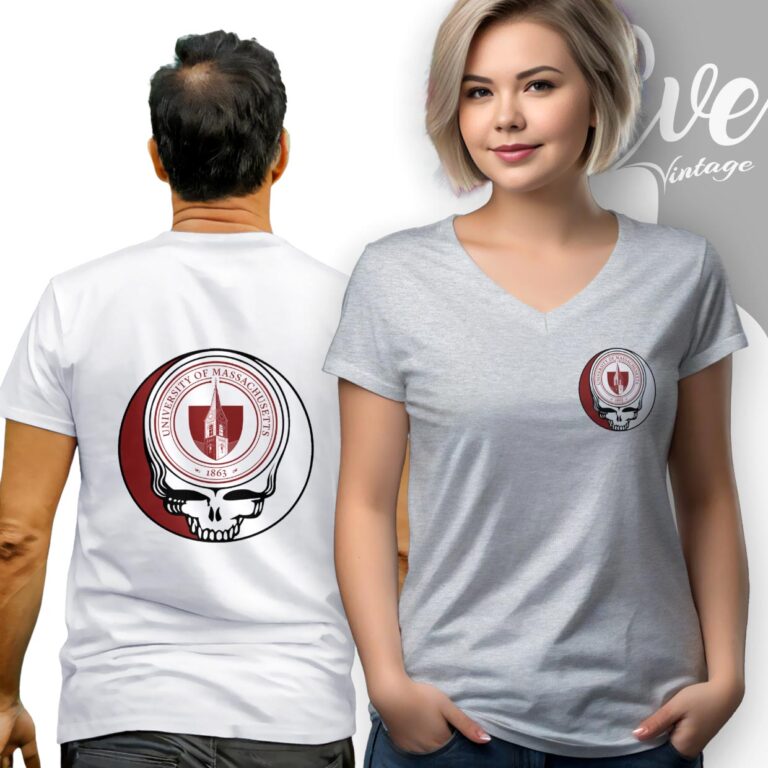 Massachusetts Amherst Steal Your Face Shirt Umass Grateful Dead V Neck TShirt Massachusetts Amherst Steal Your Face Shirt Umass Grateful Dead V Neck TShirt