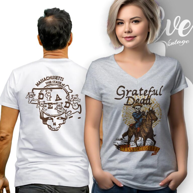 Massachusetts Grateful Dead State Of Dead Shirt V Neck TShirt Massachusetts Grateful Dead State Of Dead Shirt V Neck TShirt
