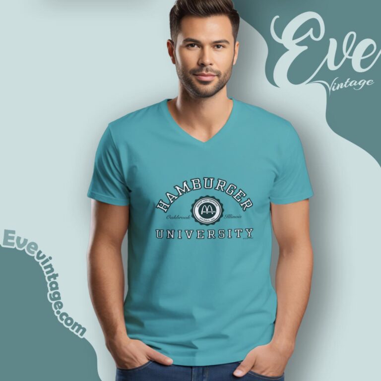 Mcdonalds Hamburger University Shirt V Neck TShirt Mcdonalds Hamburger University Shirt V Neck TShirt