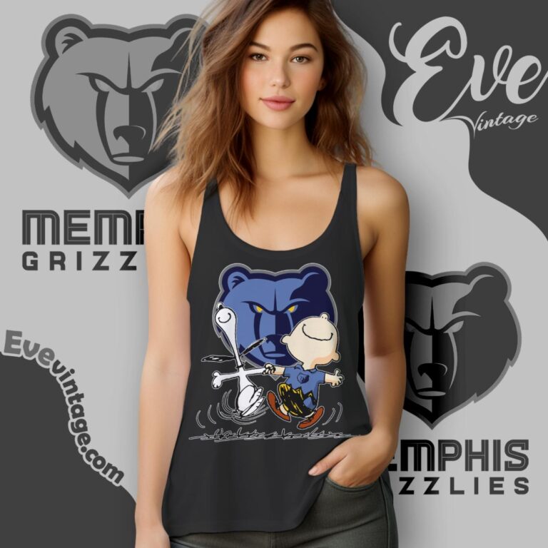Memphis Grizzlies Charlie Brown Snoopy Happy Dancing Shirt Tank Top Racerback Memphis Grizzlies Charlie Brown Snoopy Happy Dancing Shirt Tank Top Racerback