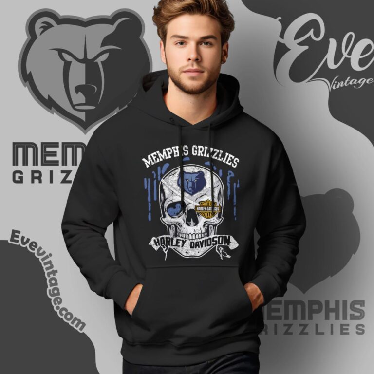 Memphis Grizzlies Harley Davidson Skull Hoodie Memphis Grizzlies Harley Davidson Skull Hoodie