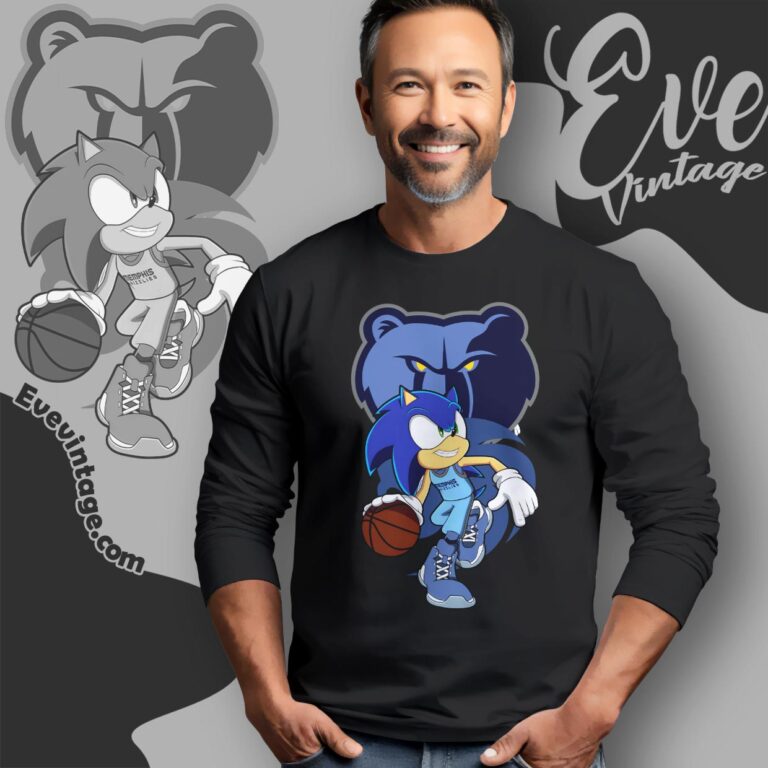Memphis Grizzlies Sonic The Hedgehog Shirt Long Sleeve Tee Memphis Grizzlies Sonic The Hedgehog Shirt Long Sleeve Tee