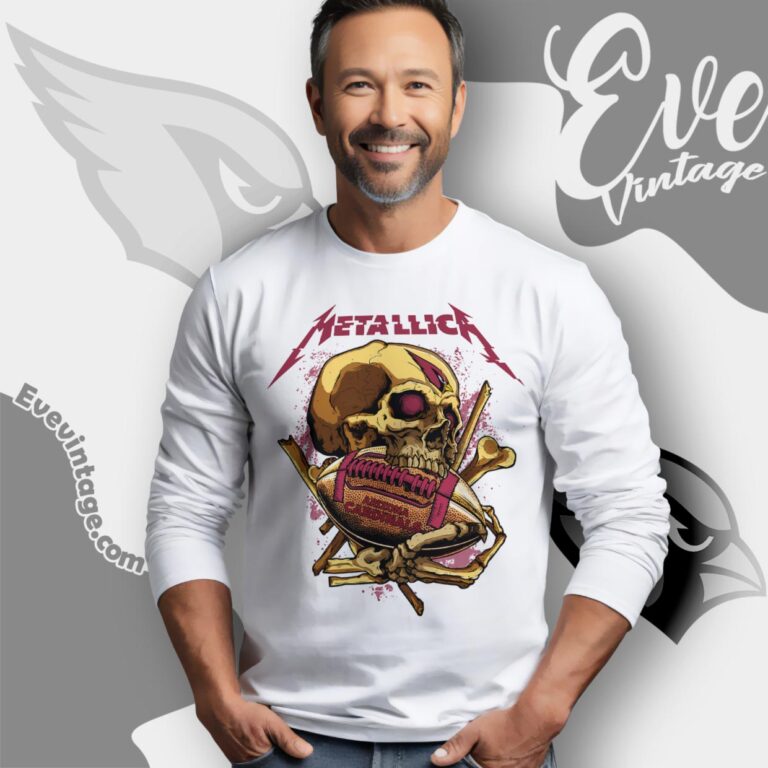 Metallica Arizona Cardinals Skull Shirt Long Sleeve Tee Metallica Arizona Cardinals Skull Shirt Long Sleeve Tee