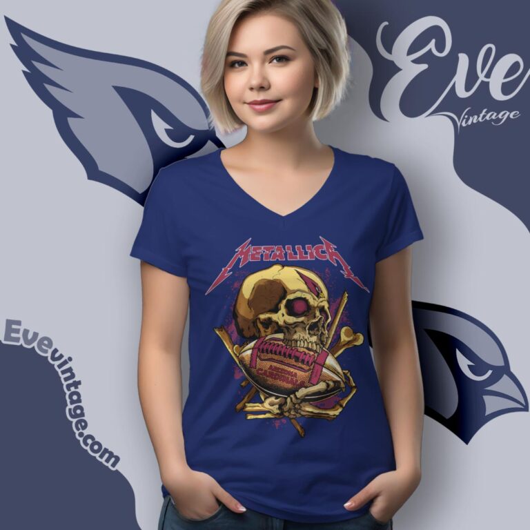 Metallica Arizona Cardinals Skull Shirt V Neck TShirt Metallica Arizona Cardinals Skull Shirt V Neck TShirt