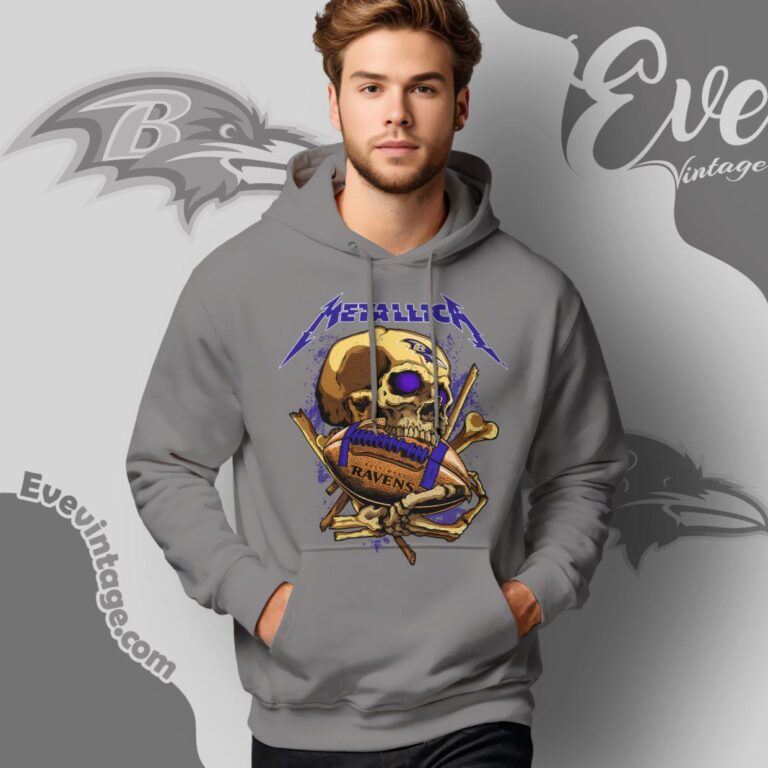 Metallica Baltimore Ravens Skull Shirt Hoodie Metallica Baltimore Ravens Skull Shirt Hoodie